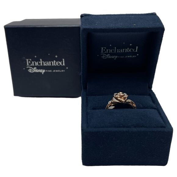 10K Rose Gold Disney Enchanted Beauty & The Beast Rose Ring (3937) - Picture 6 of 6